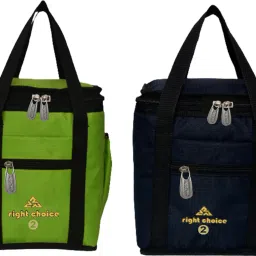 Combo Offer Lunch Bags (P GREEN BLACK) Branded Premium Quality Carry on Tote for School Office Picnic Travel Camping Outdoor Pouch Holder Handbag Compact Heat Preservation Waterproof Hygiene Meal Prep Box Bag for Men Women and Kids, Color (COMBO P GREEN BLACK) Small Travel Bag - midam sized Waterproof Lunch Bag-8