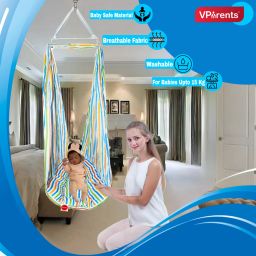vparents Neonate Baby Swing Cradle with Mosquito Net and Spring image 2