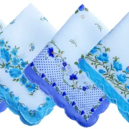Gopika Leaf Print Multicolor Border Cotton ["Multicolor"] Handkerchief-image-14
