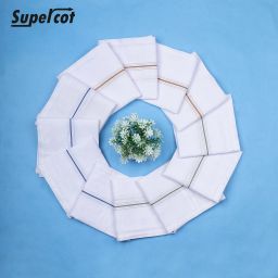 SUPERCOT Mens Hanky White Size 40X40Cm 12 Pcs Handkerchief (Pack of 12) ["White"] Handkerchief-image-35