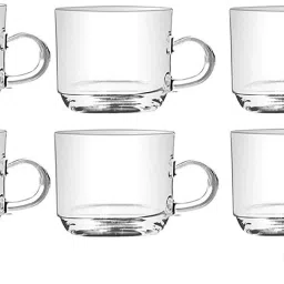 Pack of 6 Glass Green Tea Cups Short Glasses Plain Roma Tea Cup With Heavy Base | Hot Coffee Mug-image-47