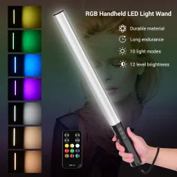 IMMUTABLE RGB LED Light Wand with Remote for Photo & Video Shoot L46 2400 lx Camera LED Light image 4