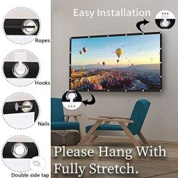 Savsol 100" Inch Projector Screen (Foldable) 7 x 5 Feet 4:3 Ratio 3D UHD Supported Projector Screen (Width 213 cm x 152 cm Height) image 4