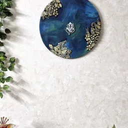 disoo fashions Peacock blue Engineered Wood 15 Inch Ganesha Wall Art with 3D Clay Work-picture-9