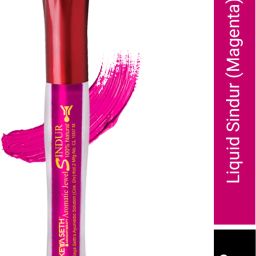 Aromatic 100% Natural Liquid Sindoor Magenta with Sponge-Tip- Applicator- Long Lasting Chemical Free & Waterproof with Floral Pigment-5ml Sindoor-76