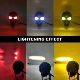 autopowerz Skull LED Fog Light Yellow/White Stable & Flashing with Red Devil Eye Effect Fog Lamp Car, Motorbike LED (12 V, 30 W) image 2