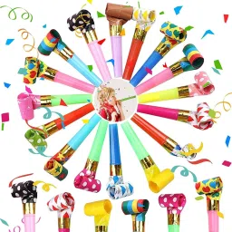 100 PCS Polka Dot Blowouts Colorful Party Noisemakers Whistle Horn Party Blowouts-picture-21
