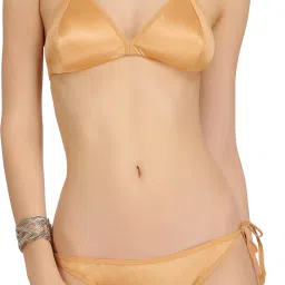 Solid Women Bikini Gold Swimsuit-image-24
