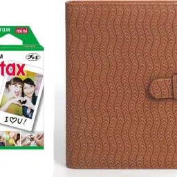 FUJIFILM Instax Mini 10X1 Sheets Instant Film with 128-sheet Brown wavealbum for mini Film Roll-image-59