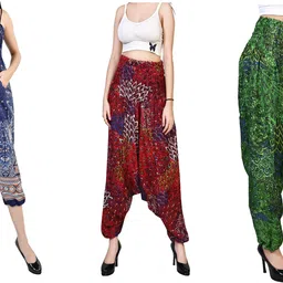 fusfus Printed Rayon, Cotton Women Harem Pants-picture-49