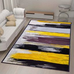athom living Multicolor Abstract Nylon 5 x 7 Feet Machine Made Carpet-picture-42