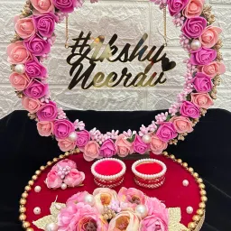 Customize Engagement Ring platter with beautiful Floral work Wood Decorative Platter-image-38