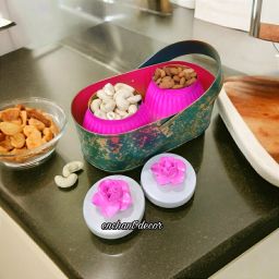 Metal Dry Fruit Bowl with Basket Multi Purpose Decorative Container Serving Bowl Bowl Serving Set-18