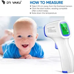 DR VAKU Digital Thermometer For Fever Non-Contact Laser Infrared Forehead Thermometer Temperature Gun Accurate Reading with Large Display Battery Included Thermometer image 2