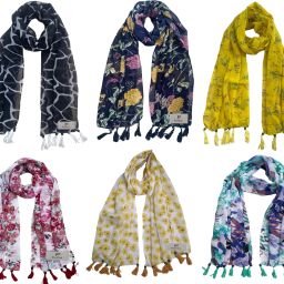 Printed Chiffon Women Multicolor Stole, Fancy Scarf-image-51