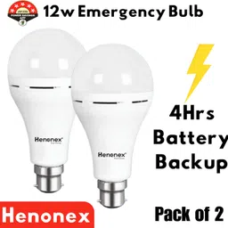 henonex Bulb Combo Pack of 2 | Rechargeable Emergency Lighting 2 hrs Bulb Emergency Light-picture-15