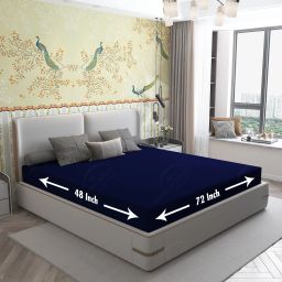 Fitted Single Size Breathable, Stretchable, Waterproof Mattress Cover-image-80