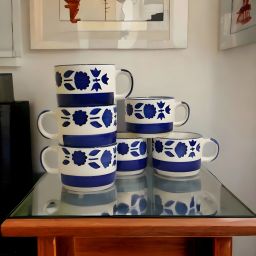 Pack of 6 Ceramic Blue & White Floral Tea/Coffee Cup Set - 170 ML Each-8