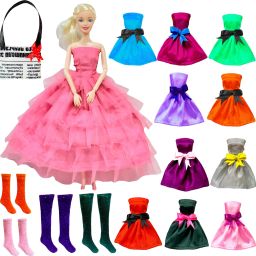 Full Foldable Doll with Frock, 10 Doll Dresses, 4 Pair Doll Socks and 1 Bag-image-93