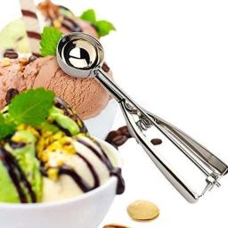 Easy Trigger Handheld Multi Use Stainless Steel Ice Cream Scooper Melon Scoop Disposable Stainless Steel Serving Spoon-12