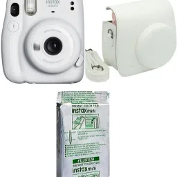 FUJIFILM Instax Mini 11 Ice White with White Pouch and 10 Shot film Instant Camera-18