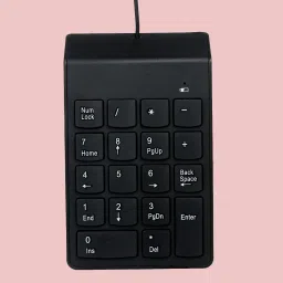 D25 Wired Number Keyboard Slim Mini Numeric keyboard pad 18 Keys for Laptop Notebook Wired USB Handheld Laptop Keyboard Compatible with Desktop, Laptop, Mac image 2