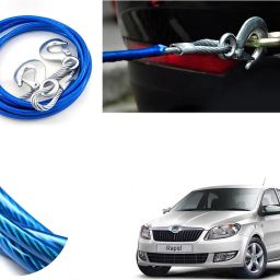 4M Long Super Strong Emergency Heavy Duty Car Tow Cable 3 Ton Towing Strap Rope with Dual Forged Hooks (Color Blue) (8mm x 4 m) For Rapid 4 m Towing Cable-image-65
