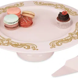 Plume Cake Stand with Cake Server Steel Cake Server-29