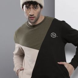 Men Full Sleeve Color Block Sweatshirt-image-87