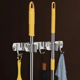 Silver Stainless Steel Broom Holder-19