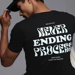 HRX by Hrithik Roshan Men Typography Printed Pure Cotton T-shirt-image-83