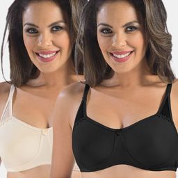 Sonari Pack Of 2 Black & Nude-Coloured Non Padded & Non-Wired Everyday Bra-image-56
