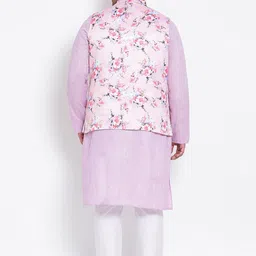 Hangup Men Plus Size Kurta with Pyjamas & With Nehru Jacket image 2