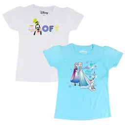 Disney by Wear Your Mind Girls White & Blue Pack of 2 Puff Sleeve Regular Top-picture-44
