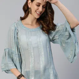Ishin Blue Regular Top-image-3