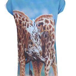 Miyo Blue & White Printed Cotton Regular Top-10
