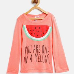 Kids On Board Girls Peach-Coloured Printed Regular Top-picture-8