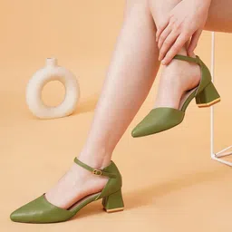 Sherrif Shoes Round Toe Block Heeled Pumps-2