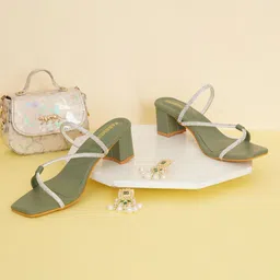 FABBHUE Embellished Block Heels-35