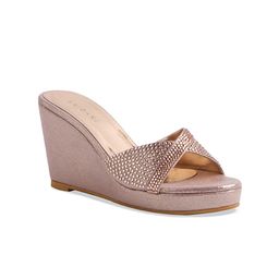 ERIDANI Women Rose Gold Embellished Wedge Heel-picture-48