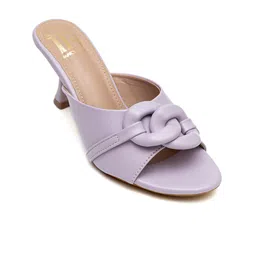 Dapper Feet-Fancy Nancy Buckle Detailed Open Toe Slim Heeled Mules-53