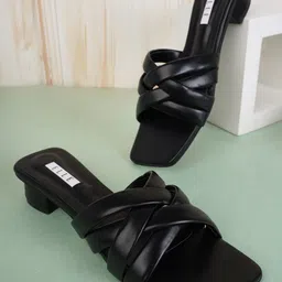 ELLE Cross Straps Open Toe Block heels-47