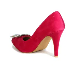 Shezone Embellished Block Pointed Toe Pumps image 3