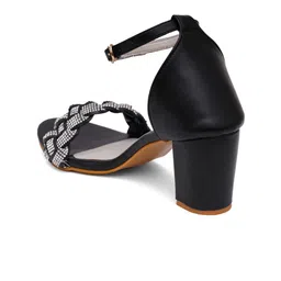 FABBHUE Embellished Open Toe Block Heels image 4