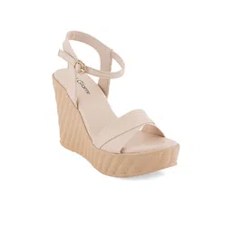 Get Glamr Open Toe Wedges With Buckles image 3