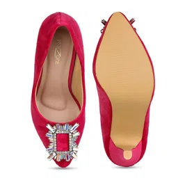 Shezone Embellished Block Pointed Toe Pumps image 5