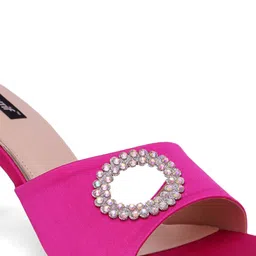Sherrif Shoes Embellished Open Toe Party Block Heels image 4