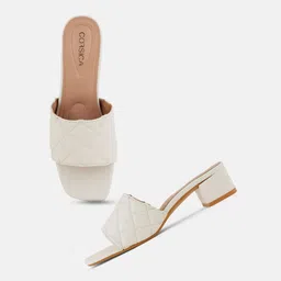 CORSICA Textured Open Toe Block Heels image 5
