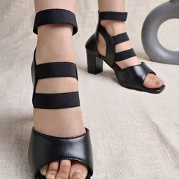 Shoetopia Girls Open Toe Block Heels-57