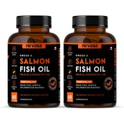 Nirvasa Omega-3 Salmon Fish Oil Triple Strength (Pack of 2),  60 capsules -14